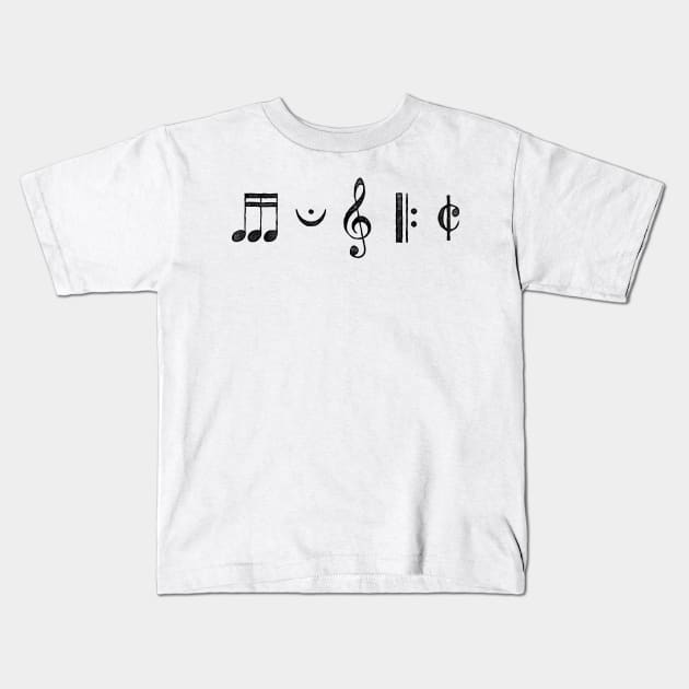 Music in Glyphs Kids T-Shirt by SchaubDesign